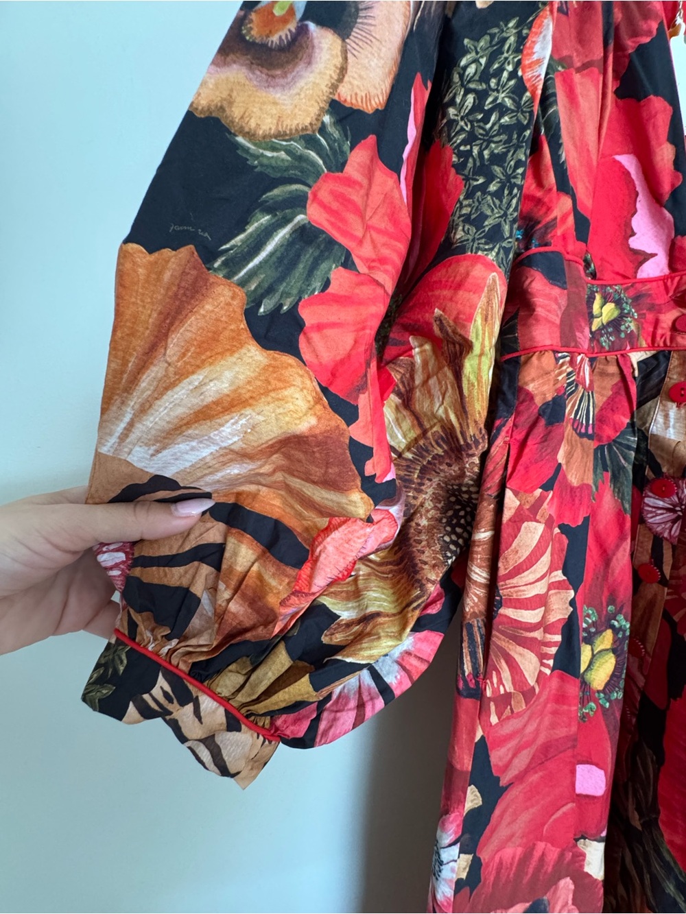 Anthropologie x Farm Rio Flowershop Puff-Sleeve Maxi Dress - Size XL - BNWT - Picture 9 of 12